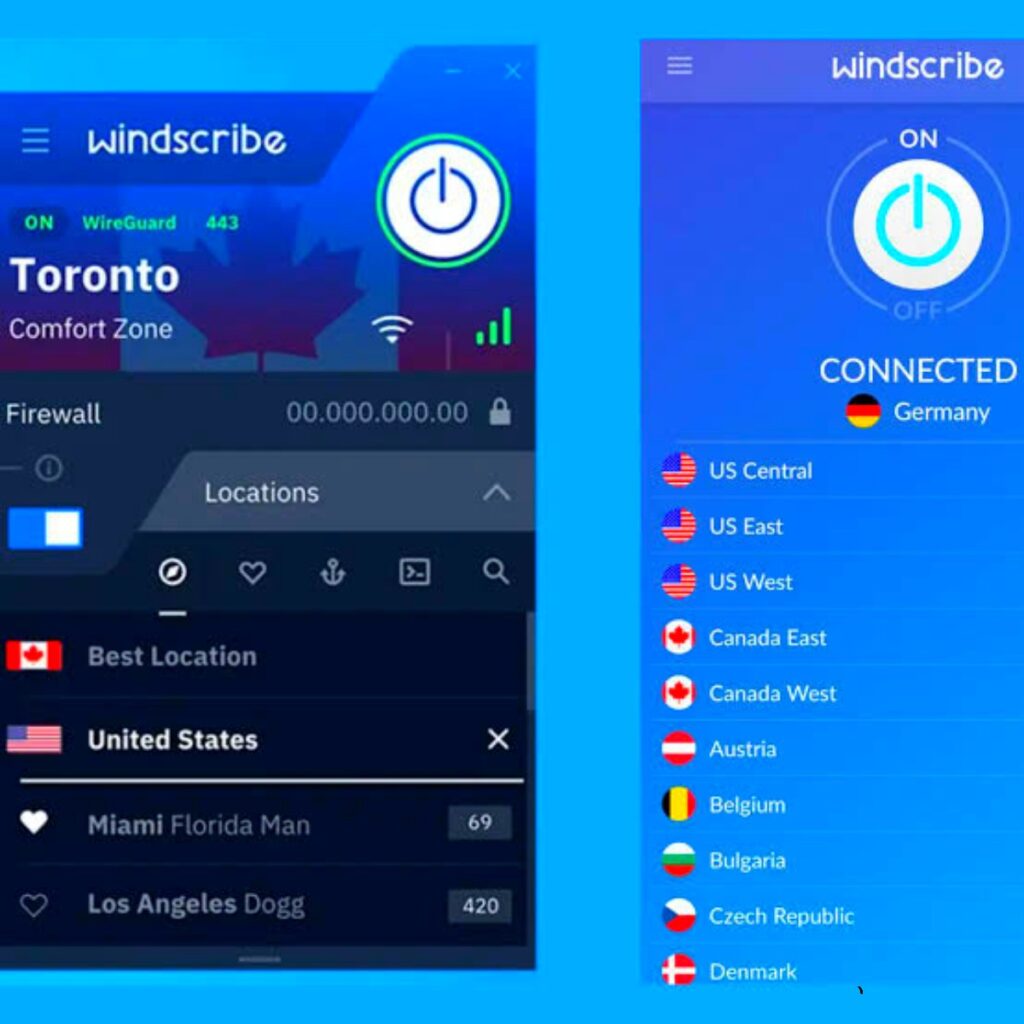 برنامج Windscribe VPN مجاني