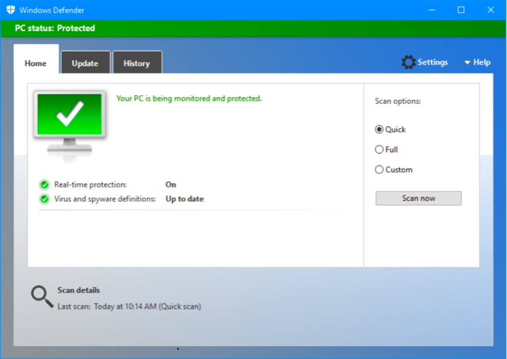 برنامج Windows Defender